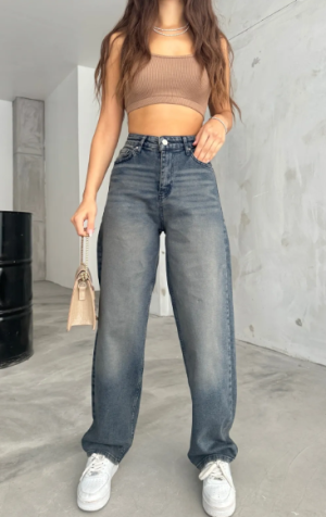 ✨ BİKELİFE Kadın Soluk Efektli Bol Kesim Baggy Jean Pantolon | Retro Tarzın Modern Yorumu!