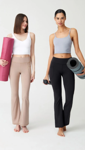 👖 Los Ojos Kadın Siyah Yüksek Bel Toparlayıcı Çift Cepli İspanyol Paça Tayt